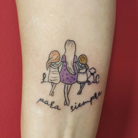 Маленькие тату семья