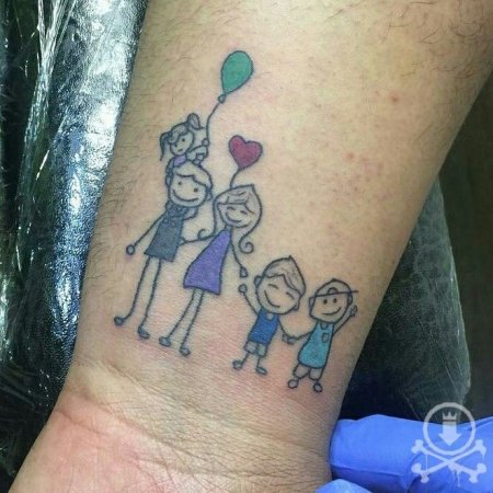 Семейное тату цветное
