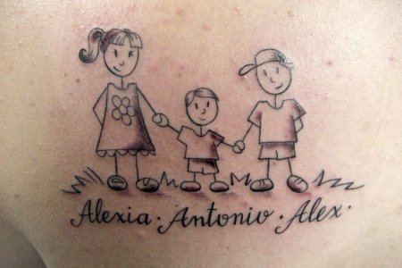 Тату семья детский рисунок