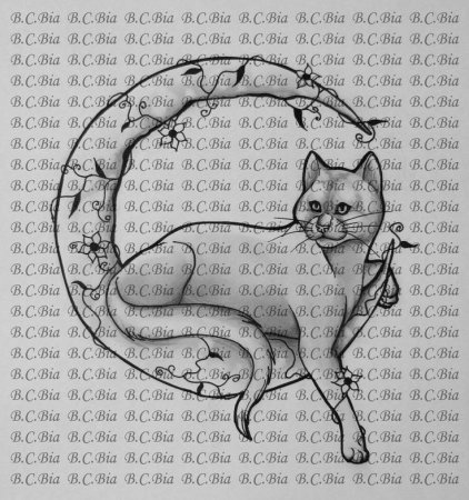 Кот на Луне эскиз