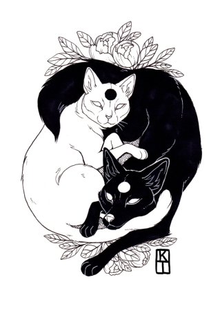 Тату кошка эскизы