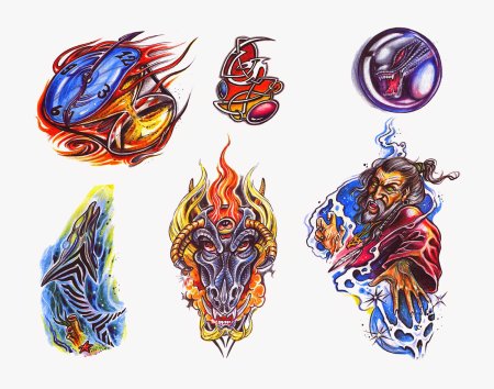 Эскизы тату для мужчин цветные