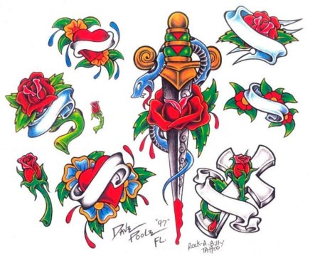 Цветные тату для фотошопа