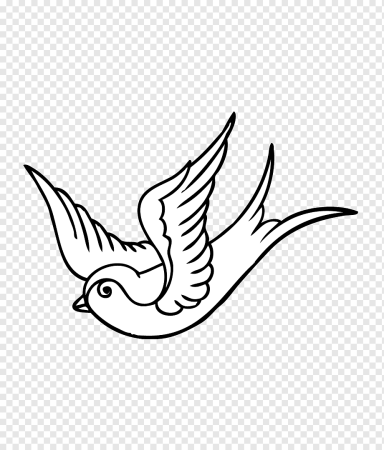 Контурные тату Ласточка