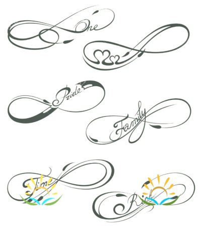 Бесконечность с надписью Love