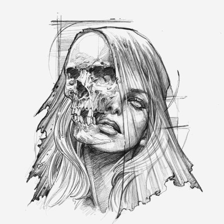 Богиня Хель тату эскиз