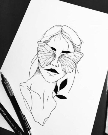 Скетч тату карандашом