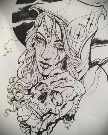 Богиня смерти Хель эскиз