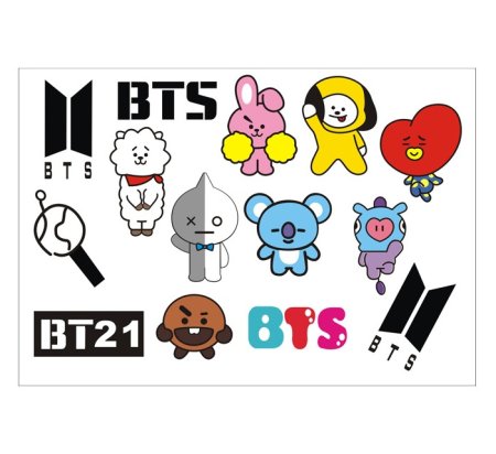 BTS Tattoo bt21 рисунок