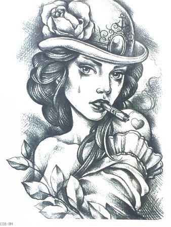 Эскиз девушка в шляпе