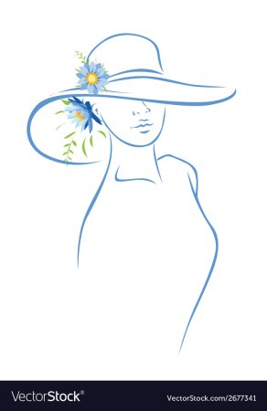 Силуэт женщины в шляпке с цветами
