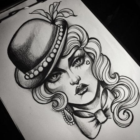 Тату в стиле карандашного наброска