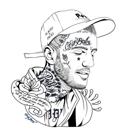 Lil Peep тату эскизы