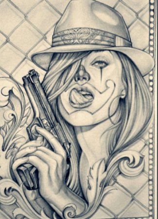 Тату в стиле гангста