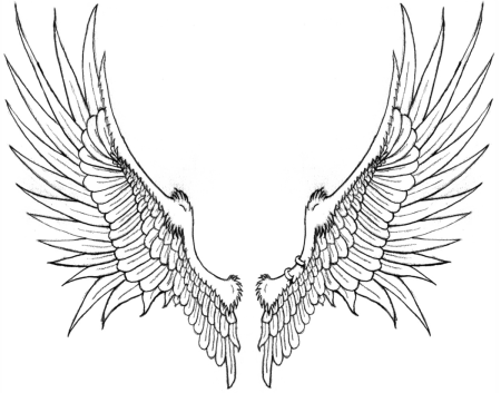 Крылья рисунок карандашом