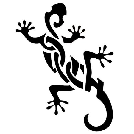 Ящерица тату эскиз черно белая