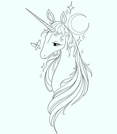Единорожка тату эскиз
