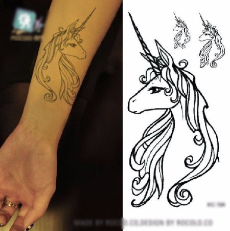 Тату хной Единорог