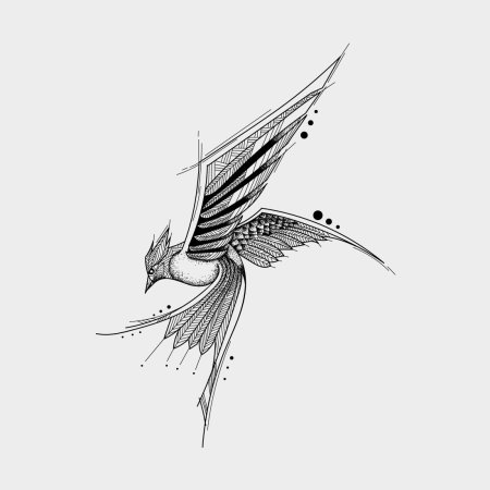 Птички тату эскиз