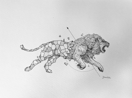 Знак зодиака Лев тату эскиз