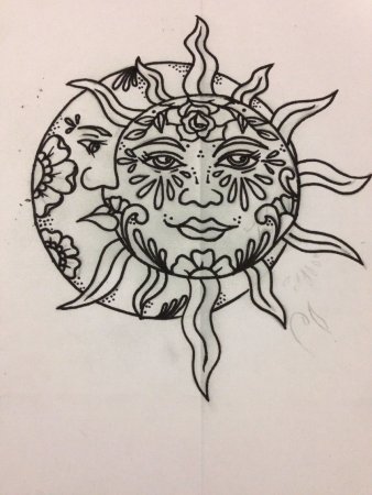 Тату месяц эскизы