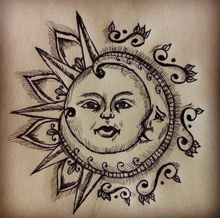 Тату солнце эскизы