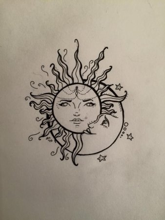 Языческое солнце тату
