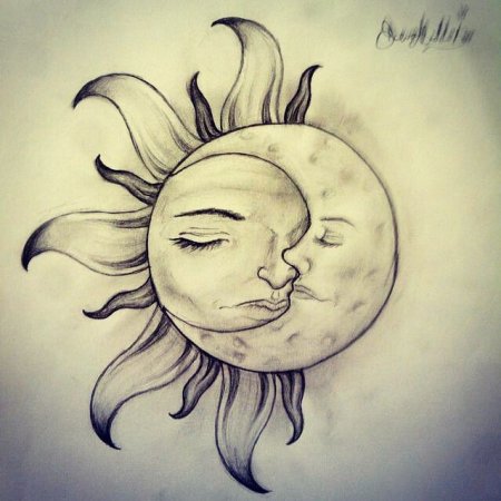 Солнце и Луна эскиз