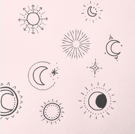 Тату солнце и Луна