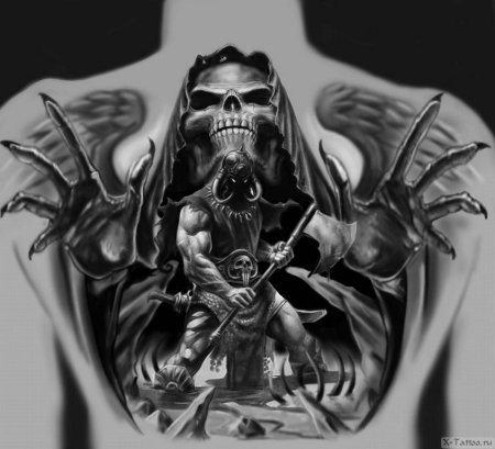 Тату смерть на спине