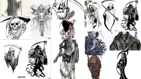 Эскиз тату смерть на кладбище