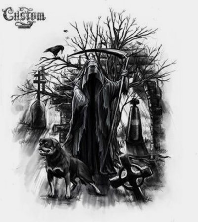 Татуировка смерть с косой