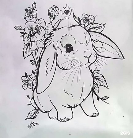 Кролик тату эскиз