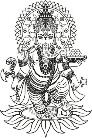 Индийский Бог слон Ганеша тату