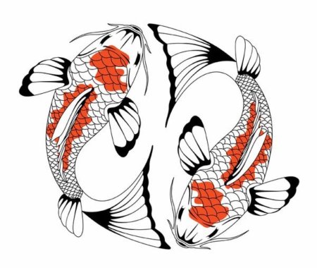 Японские рыбы Инь Янь