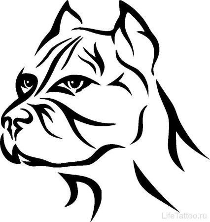 Тату черно белое собака