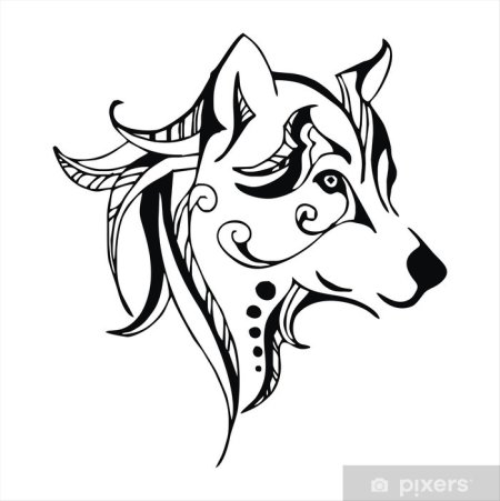 Стилизованная голова волка