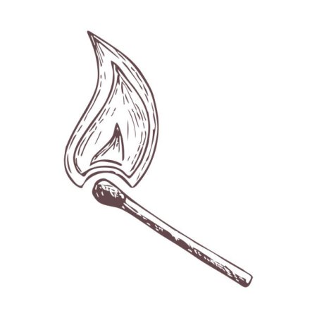 Горящая спичка тату эскиз