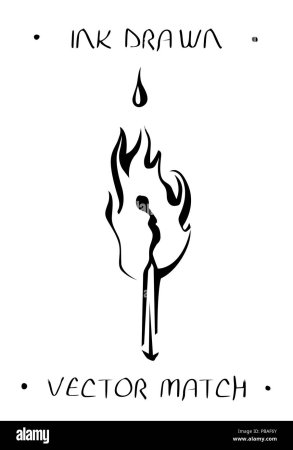 Спичка тату эскиз