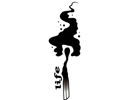 Тату спичка с огнем