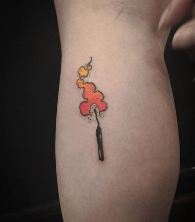 Тату спичка Минимализм