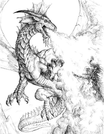 Дракон фэнтези карандашом