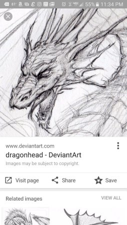 Морда дракона карандашом