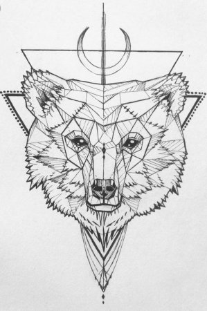 Геометрическая морда медведя