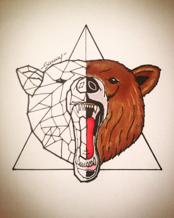 Геометрическая тату мишки