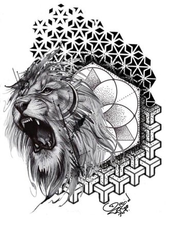 Геометрическая голова медведя