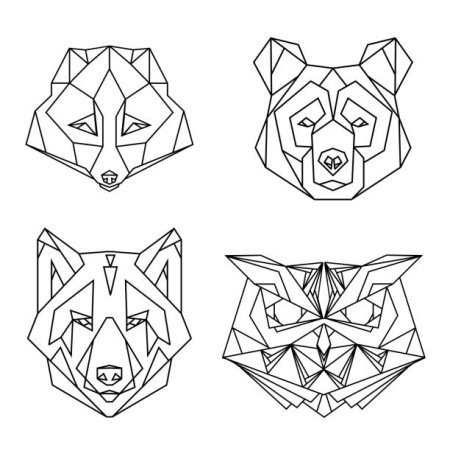 Тату медведь геометрия