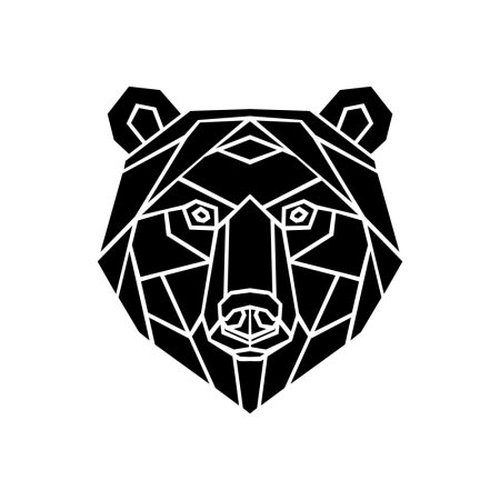 Тату медведь линиями