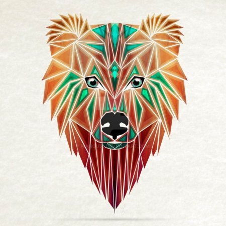 Геометрическая голова медведя