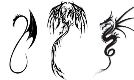 Минималистичный дракон тату